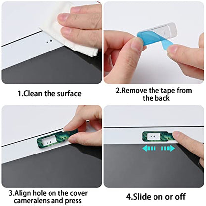 Webcam Cover, 3 Pieces, Laptop Camera Cover, Privacy Shielding Capacity is Twice as Big as The Traditional, Suitable for Computer Mobile Phones, laptops, Tablets and so on (Forest) - color: forest
