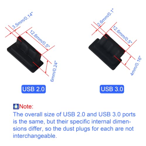 Silicone Universal Anti Dust Cover Plug Kit Stopper Cap for USB C/A Micro USB Lightning Ethernet RJ45 HDMI DP SFP Computer PC Laptops Phones Audio Devices Electronics Black 10Sizes 100Pcs - size: 10Sizes