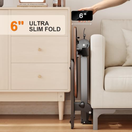 ROMOON Folding Standing Desk with Wheels: No-Assembly, Height Adjustable | Portable Sit-Stand Laptop Cart with Tilt Top, Rolling Computer Table for Home Office, Sofa, Bedroom and Small Spaces, Walnut - color: Walnut
