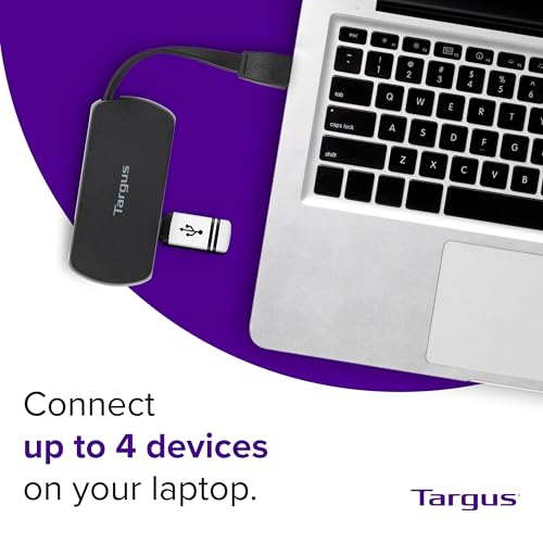 Targus 4-Port USB 2.0 Hub, Black - Compatible with PC and Mac, Sleek and Travel Friendly (ACH114US) - style: 4-Port USB 2.0 Hub