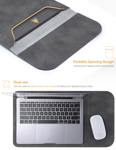 HYZUO 13 Inch Laptop Sleeve PC Case for MacBook Pro 13 M2 M1 2026-2016, 13" MacBook Neo 2026 A3404, MacBook Air 13 M5 A3449 M4 M3 M2 M1 2026-2018, 13" iPad Pro/Air, Surface Pro, XPS 13, Space Gray - color: Space Gray, size: 13 Inch