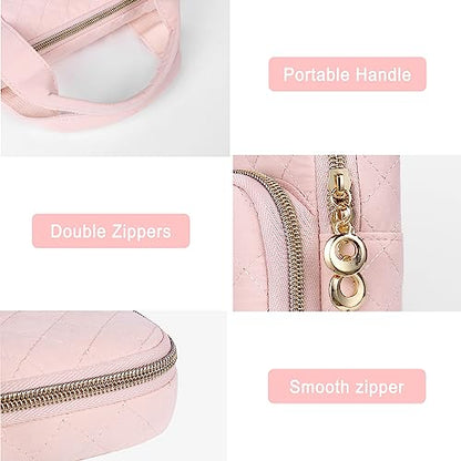 MOSISO 360 Protective Laptop Case 14 inch, 14 inch Laptop Sleeve | Compatible with HP Lenovo Dell ASUS Acer, HP Stream, Dell Latitude,Square Quilted Bag with 2 Pockets&Handle&Belt, Chalk Pink - color: Chalk Pink, size: 14 inch