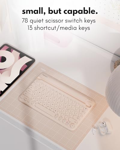 Macally Bluetooth Keyboard for Tablet | Wireless Keyboard for iPad mini/Pro/Air, iPhone (Multi-Device, Built-in Stand, Portable, Rechargeable) - Boba Brown - color: Boba Brown