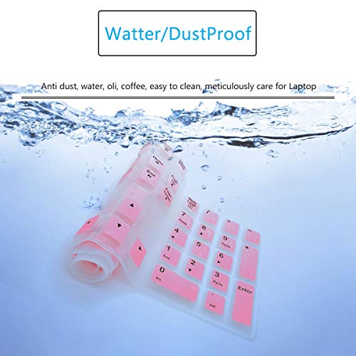 MUBUY Keyboard Cover Skin Protector for Logitech MK120 K120 Wired Keyboard, Protective Skin US Layout - Gradual Pink - color: Gradual Pink