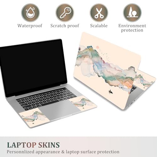 Laptop Notebook Skin Sticker Cover Decal, 12 13 13.3 14 15 15.4 15.6 inch Laptop Vinyl Skin Sticker Cover Art Protector Decal Universal, Ink Mountain - color: Ink Mountain