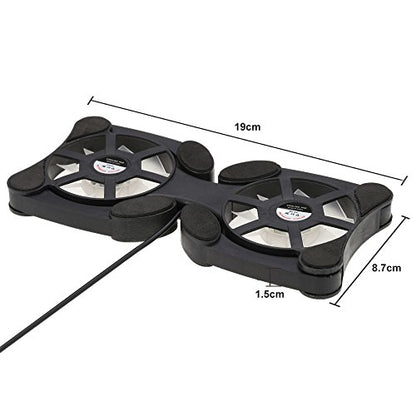 QUZHI Mini Portable Folding Foldable USB Dual Fan Cooler Cooling Pad for PC Laptop Notebook 7