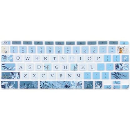 Silicone Keyboard Cover for HP Chromebook 11 x360, Chromebook 11 G2/G3/G4/G5/G6 EE/G7 EE, HP Chromebook 14-ca 14-ak 14-X Series, HP Chromebook 14 G2 G3 G4, Gray Blue Flower - color: Gray Blue Flower