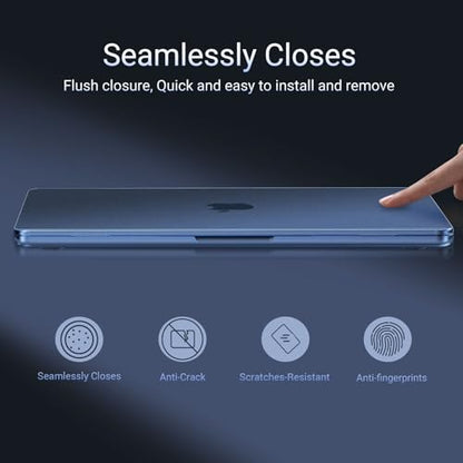 MOSISO Compatible with MacBook Air 15 inch Case M5 M4 M3 M2, Midnight Clear | Ultra Thin Hard Case,Precision Color & Anti-Fingerprint -Compatible with MacBook Air 15.3 inch A3241 A3114 A2941 2026-2023 - color: Midnight Clear