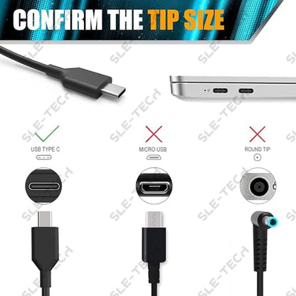 Universal 45W Chromebook Charger USB C for HP Dell Lenovo Acer | Compatible with HP x360 11 14a, Dell 5190, Lenovo C330 S330, Acer Spin 311 511 C733, Asus C204 C213, Samsung 4, 45W USB-C