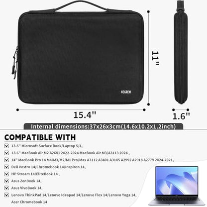 Hard Laptop Case Tablet Sleeves for 13.6 Inch MacBook Air M2 A2681 2022-2024 M3/A3113 2024,14inch MacBook Pro 14 M4/M3/M2/M1 Pro/Max A3112 A3401 A3185 A2992 A2918 A2779 2024-2021 - color: Black