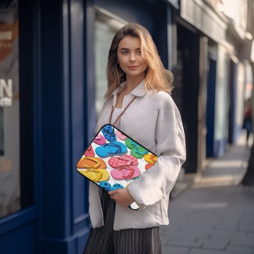 Flip Flops Pattern Padded Laptop Sleeve Case 13 Inch Soft Quilted Laptop Bag Waterproof Computer Sleeves - color: flip flops pattern, size: Medium