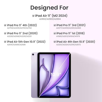 Keyboard Case for iPad Air 5th/4th Pro 11 inch, 7-Color Backlit Detachable Wireless Keyboard Case with Pencil Holder, Stand Folio Cover for Gen 2020/2022, Pro 4th/3rd/2nd/1st Gen, Purple… - color: Purple