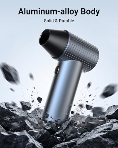 SwiftFlow X7 Compressed Air Duster, Ultra-Powerful Electric Air Duster, 3-Speed Adjustable Rechargeable Cordless Air Blower for Computer, Keyboard, Home, Outdoor and Car