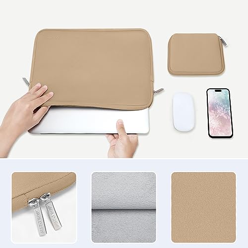 MOSISO Laptop Case 13.3 inch, 13-13.3 inch Laptop Sleeve with Small Case | Compatible with MacBook Air/Pro 13/Pro 14 M5 M4 M3 M2 M1, HP Dell ASUS Lenovo, Neoprene Computer Sleeve Bag, Apricot - color: Apricot, size: 13.3 inch
