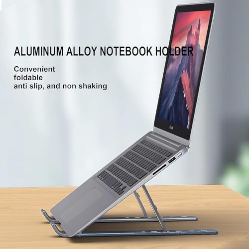 Foldable Laptop Stand, Laptop Stand for Desk, Computer Riser for Desk, Ventilated Foldable Lapdesk Notebook for 10-15.6 Inch Laptops, iPad - color: White