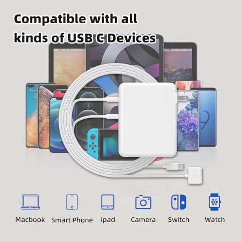 Mac Book Pro Charger, Csevanli 280W USB C Charger Fast Charger Adapter Compatible with MacBook pro/Air 13, 14, 15, 16 inch, ipad Pro,Samsung Galaxy and All USB C Device (2 Cables Included)