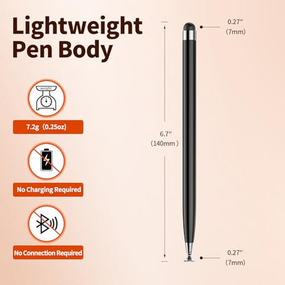 10PCS Stylus Pen for Touchscreen,Lightweight 2 in 1 Design | Stylus Pen for iPad,Nintendo Switch,iPhone, Android Tablets Capacitive Touch Screen,Stylus for Drawing,Note-Taking & Gaming - color: 10PCS Black