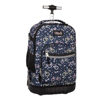 Tilami Rolling Backpack for Kids 18 inch Boys and Girls Laptop Backpack,Bicycle - color: Bicycle
