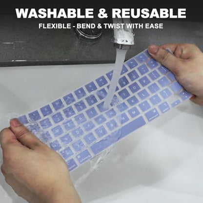 Allinside Keyboard Cover for 2026 MacBook Neo 13-inch A3404 (A18 Pro) & MacBook Air 13"/15" and MacBook Pro 14"/16" (M5 Chip), Premium Silicone Keyboard Protector Skin, US ANSI Layout, Lavender Gray - color: Lavender Gray