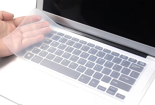 2 PCs 12.2" x 5.2" Ultra Thin Universal Silicone Keyboard Cover Skin Compatible for Most 13.3" 13.5" 14" MacBook HP Dell Lenono ASUS Laptops & Chromebook Laptops (Clear) - color: Clear, size: 13" - 14"