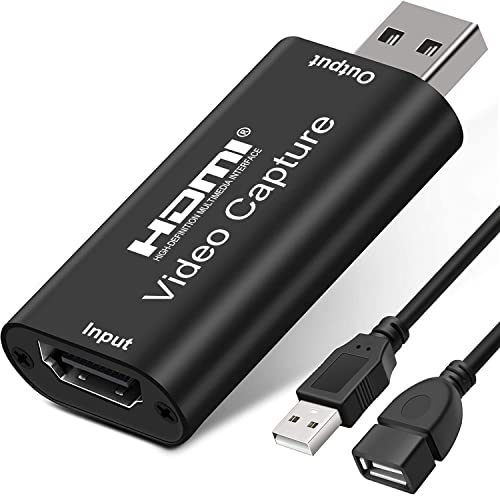 4K HDMI to USB 2.0 Video Capture Card 1080P Cam Link Card Game Capture Card Adapter Screen Record Capture Device for Streaming, Gaming, Video Conference, Teaching, Live Broadcasting - color: Black