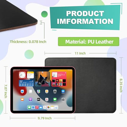 Mouse Pad, PU Mouse Pad，Leather Mouse Pad with Stitched Edge Micro-Fiber Base with Non-Slip Waterproof，Mouse Pad for Computers，Laptop, 8x11Inch (Charcoal Black) - color: Charcoal Black, size: 8L x 11W inches