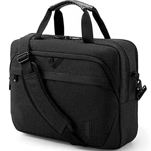 BAGSMART Laptop Bag, 15.6 Inch Briefcase Men, Lockable Computer Bag Work Bag, Water-Repellent Shoulder Messenger Bag Travel Office Business, Black | Work Bag Water-Repellent Shoulder Messenger Bag Travel Office Business - color: Black-15.6 Inch