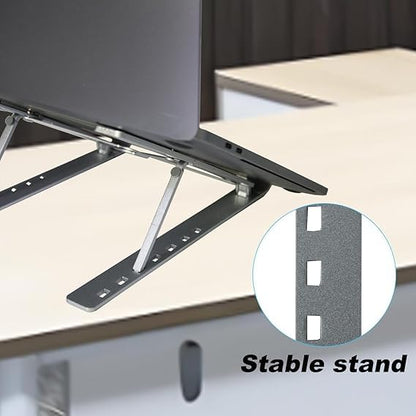 Portable Laptop Stand with Cooling Fan, Laptop Stand, Detachable Adjustable Laptop Riser, Compatible with 18-inch Laptops (Black) - color: Black