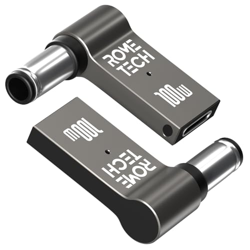 USB C to DC Adapter, Type C to DC with Built-in PD and E-Mark Smart Chip for HP, Input 19.5V ⎓ 4.62A, with 7.4×5.0 mm Plug, USB C to Laptop Charger (2-Pack)