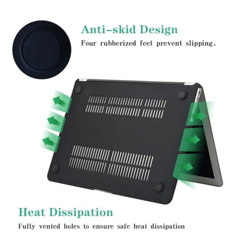 DTangLsm for MacBook Air 13 inch Case M5 2026-2022 M4 M3 M2 A3449 A3240 A3113 A2681, Crocodile Alligator Skin Luxury Textured Leather Hard Logo Cutout Case for MacBook Air 13.6+Keyboard Cover, Black - color: # Crocodile Skin Black