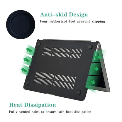 DTangLsm for MacBook Air 13 inch Case M5 2026-2022 M4 M3 M2 A3449 A3240 A3113 A2681, Crocodile Alligator Skin Luxury Textured Leather Hard Logo Cutout Case for MacBook Air 13.6+Keyboard Cover, Black - color: # Crocodile Skin Black