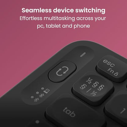 Contour Balance Keyboard: Full-Size Wireless Keyboard with USB Receiver, US Layout, Numeric Keypad, 18 Programmable Keys, AI Key, Home & Office, Windows Layout