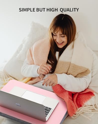 ZEAPTAC Portable Lap Laptop Desk with Pillow Cushion, Fits up to 15.6 inch Laptop, Lap Stand for Bed & Couch & Carpet, Book Tablet/Drawing Board/Computer Laptop Stand - Pink - color: Pink