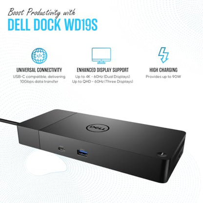 WD19S Dell USB-C Docking Station, Dual Monitor, 130W Supply, HDMI | Features mini-DisplayPort, 2x USB-C & 3x USB-A 3.0 for full expansion