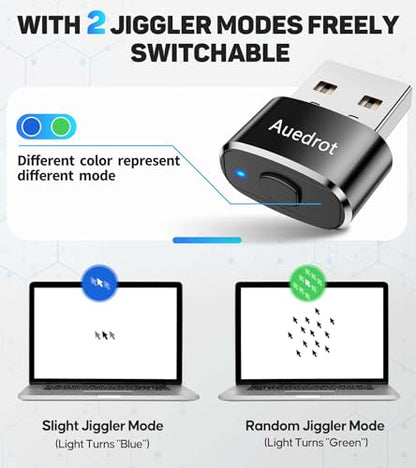 USB Mouse Mover with Switch Button, Automatic Mini Mouse Shaker with 2 Jiggle Modes, Driver-Free, Plug & Play, Keep Computer/Laptop Awake, USB-C Adapter, Black - color: Black