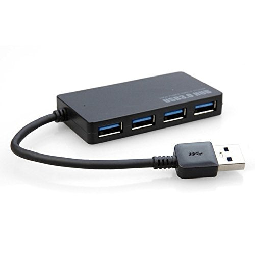 USB 3.0 Hub 4 Port High Speed Slim Compact Expansion Splitter, black, 159187