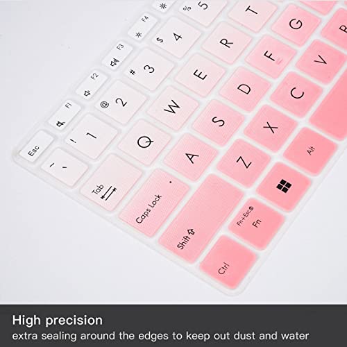 2PCS Keyboard Cover for ASUS Vivobook Go 15.6" E1504FA, VivoBook 16X OLED F1605VA F1603 M1603 X1603 M1605, VivoBook Pro 16X OLED K3605 K6602 TN3604, VivoBook Pro 15X K6501 M6501 K3502 M3502 M1503 - color: Gradual Pink+Clear