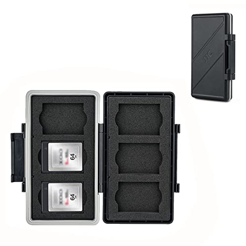 XQD Cfexpress Type B Card Holder,Water-Resistant 6 Card Case Storage Organizer for Nikon Z8 Z9 Z6III Z6II Z7II Z6 Z7 D4 D850 D5 D500 D6 Fuji XH2 XH2S GFX 100II Panasonic S1 S1R GH7 GH6 DJI Ronin 4D - color: Black, size: For 6x XQD/CFB