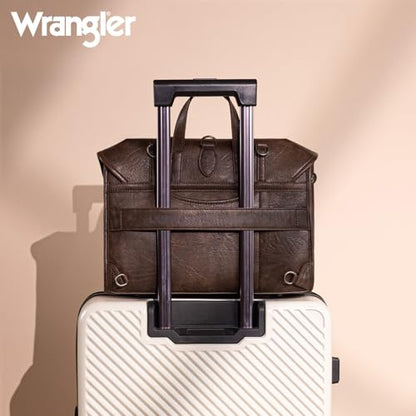 Wrangler Laptop Bag for Women Messenger Bag Briefcase Computer Backpack Convertible Satchel Bag - color: Coffee, size: 15.6 inch