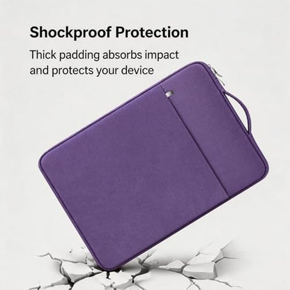 RAINYEAR 15.6 inch Laptop Sleeve Carrying Case with Handle & Pocket, Purple | Protective Padded Polyester Laptop Sleeve Case Briefcase Compatible with 15.6 Inch Notebook Computer Chromebook - color: Purple, size: 15.6"