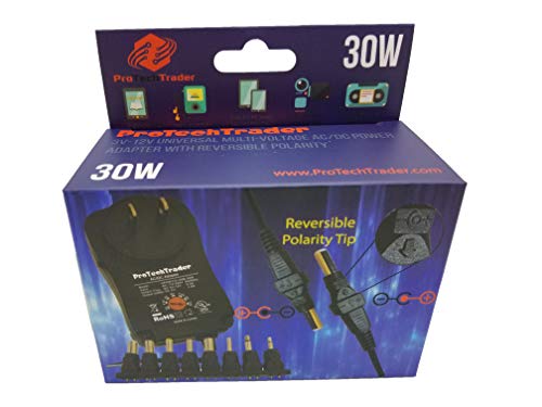 30w Universal Power Supply Reversible Polarity 3v-12v DC 30 watt 2.5 amp USB Port 8 Adapter Tips Center Tip Positive or Negative 5.5mm*2.5mm 5.0mm*2.1mm 3.5mm*1.35mm 4.0mm*1.7mm 2.35mm*0.7mm 1/8" - size: 30 Watts