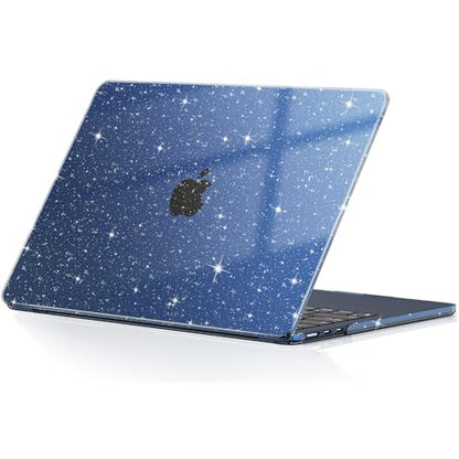 EooCoo Case Compatible with MacBook Air 13 inch M5 2026-2022 M4 M3 M2 A3449 A3240 A3113 A2681, Crystal Hard Shell Scratch Resistant Protective Cover for Mac Air 13.6 inch, Sparkly Midnight - color: Sparkly Midnight, size: Air 13.6-inch