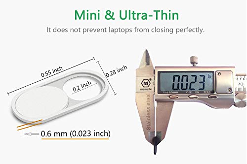 CloudValley Laptop Webcam Cover Slide, Metal 0.023 Inch Ultra-Thin White | Web Webcam Cover for MacBook Pro / Air, Laptop, iMac, iPad, iPhone 8/7, PC Accessories, Privacy Protection, 2 Packs - color: White-2 Pcs