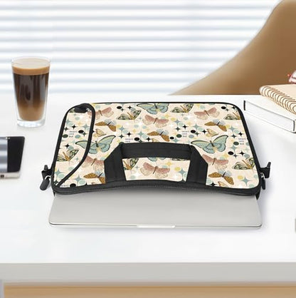 17 inch Laptop Shoulder Bag Carrying Case with Handle Fits 15.6/16/17/17.3/17.4 inch Laptop Notebook (Butterflies Wishes, 16-17.3 inch) - color: Butterflies Wishes