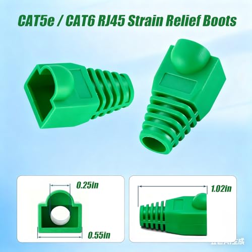 RJ45 Strain Relief Boots (Green) - color: Green