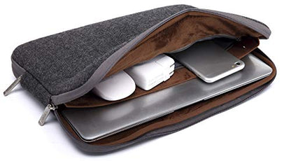 Herringbone Woollen Water-Resistant for 13-13.3 Inch Laptop Sleeve Case Bag (13-13.3 Inches, Black) - color: Black, size: 13-13.3 Inches
