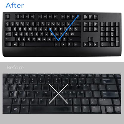 2 Pack English Keyboard Stickers Big Letter Full Set (120 Pcs), Universal PC Computer Laptop Desktop Keyboard Replacement English Keyboard Stickers, Black Background with White Lettering - color: English /Black letters