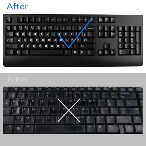 English Keyboard Stickers (6 in 1), Black Background with White Lettering for Computer Laptop Notebook Desktop, Replacement Computer Keyboard Stickers (English) - color: English -2