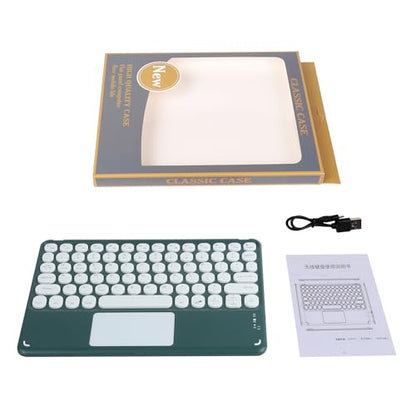 Wireless Bluetooth Keyboard with Touchpad 10 inch Portable Rechargeable Slim Keyboard for iPad Pro/iPad Air/iPad 9.7/iPad 10.2/iPad mini and Other iOS Android Windows Devices(Dark Green) - color: dark green