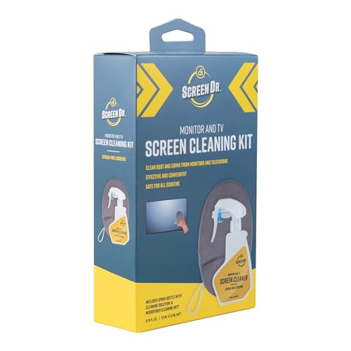 ScreenDr Monitor & TV Screen Cleaning Kit | Streak-free formula removes fingerprints, dust, and smudges from TVs, monitors, laptops, tablets, and phones.